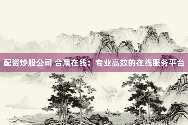 配资炒股公司 合赢在线：专业高效的在线服务平台