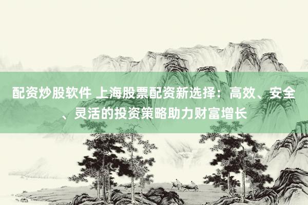 配资炒股软件 上海股票配资新选择：高效、安全、灵活的投资策略助力财富增长