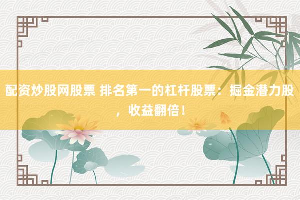 配资炒股网股票 排名第一的杠杆股票:掘金潜力股,收益翻倍!